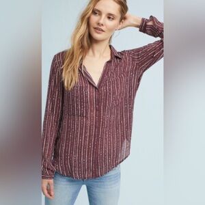 Cloth & Stone Burgundy Button Down Shirt